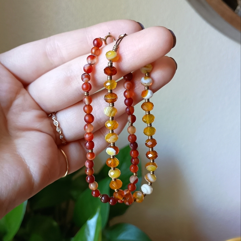 14k Gold Fill Gemstone Bracelet Set